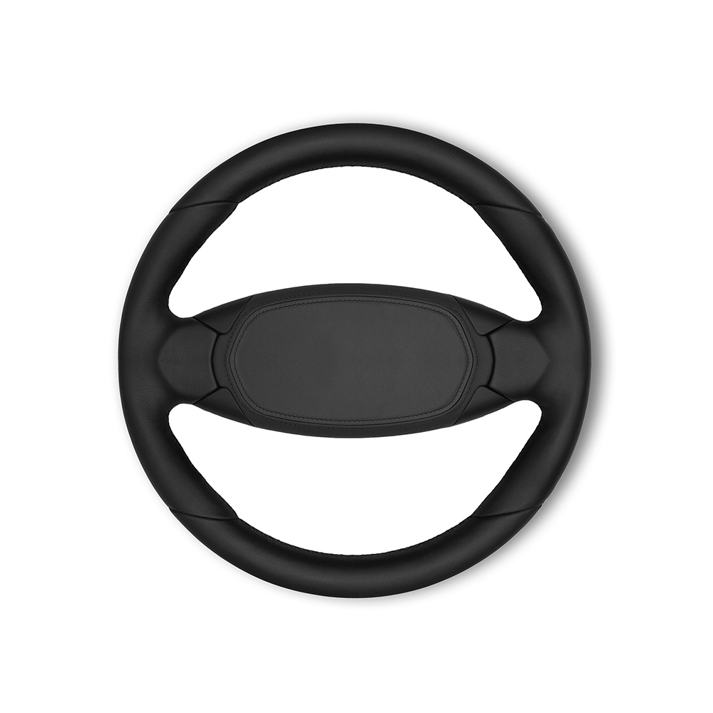 Simple Black Leather Steering Wheel - Image 2